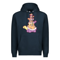 Navy cute turtle stack Premium Hoodie - linhVisuals