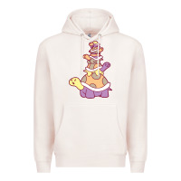 Pale Pink cute turtle stack Premium Hoodie - linhVisuals