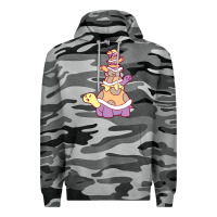Slate Camo cute turtle stack Premium Hoodie - linhVisuals