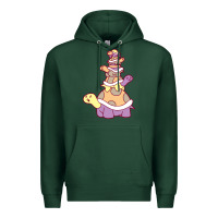 Sports Green cute turtle stack Premium Hoodie - linhVisuals