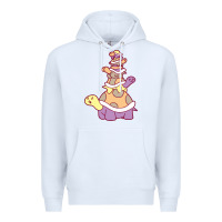 White cute turtle stack Premium Hoodie - linhVisuals