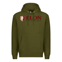 Army Green ELON UNIVERSITY Premium Hoodie - linhVisuals