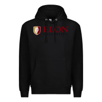 Black ELON UNIVERSITY Premium Hoodie - linhVisuals