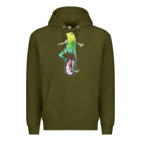 Army Green dat boi watercolor unicycle frog Premium Hoodie - linhVisuals