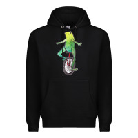 Black dat boi watercolor unicycle frog Premium Hoodie - linhVisuals