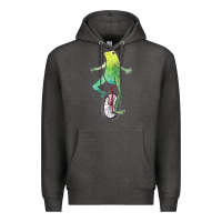 Charcoal Heather dat boi watercolor unicycle frog Premium Hoodie - linhVisuals