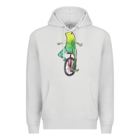 Dove Grey dat boi watercolor unicycle frog Premium Hoodie - linhVisuals