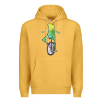 Mustard dat boi watercolor unicycle frog Premium Hoodie - linhVisuals