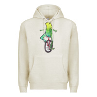 Oatmeal Heather dat boi watercolor unicycle frog Premium Hoodie - linhVisuals