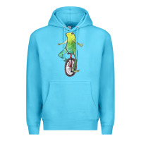 Ocean Blue dat boi watercolor unicycle frog Premium Hoodie - linhVisuals