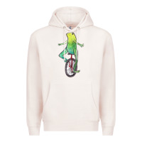Pale Pink dat boi watercolor unicycle frog Premium Hoodie - linhVisuals