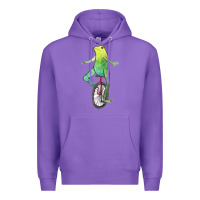 Purple dat boi watercolor unicycle frog Premium Hoodie - linhVisuals