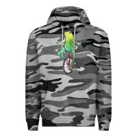 Slate Camo dat boi watercolor unicycle frog Premium Hoodie - linhVisuals