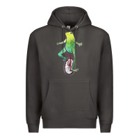 Smoke dat boi watercolor unicycle frog Premium Hoodie - linhVisuals