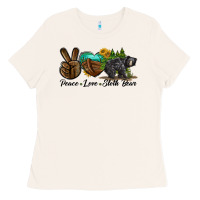 Peace Love Sloth Bear Ladies Tee | Teevron