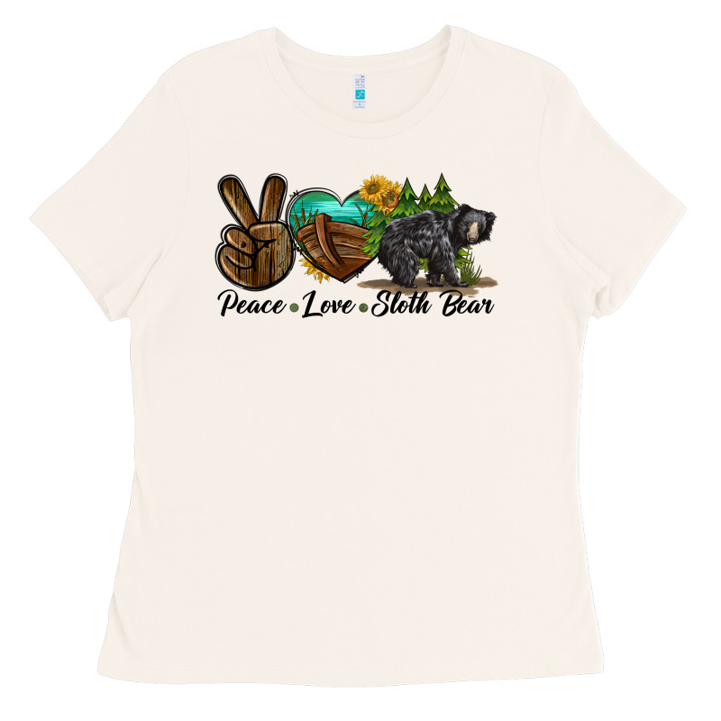 Peace Love Sloth Bear Ladies Tee by LillyAllenDesigns | Teevron