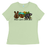 Matcha peace love sloth bear Ladies Tee - LillyAllenDesigns