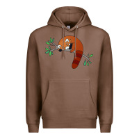 Chestnut red panda sleeping Premium Hoodie - linhVisuals