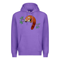 Purple red panda sleeping Premium Hoodie - linhVisuals