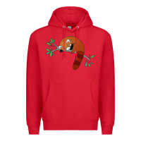 Red red panda sleeping Premium Hoodie - linhVisuals