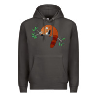 Smoke red panda sleeping Premium Hoodie - linhVisuals