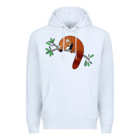 White red panda sleeping Premium Hoodie - linhVisuals