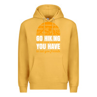 Mustard hiking t  shirt go hiking Premium Hoodie - linhVisuals