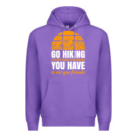 Purple hiking t  shirt go hiking Premium Hoodie - linhVisuals