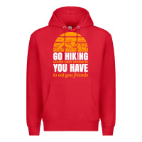 Red hiking t  shirt go hiking Premium Hoodie - linhVisuals
