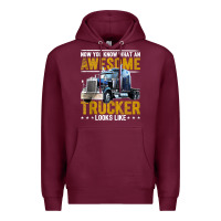 Burgundy awesome trucker big rig semi trailer truck driver gift men tank top Premium Hoodie - linhVisuals