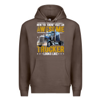 Coffee awesome trucker big rig semi trailer truck driver gift men tank top Premium Hoodie - linhVisuals
