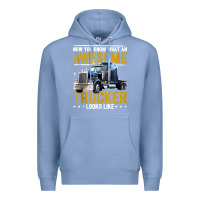 Colony Blue awesome trucker big rig semi trailer truck driver gift men tank top Premium Hoodie - linhVisuals