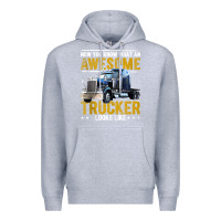 Heather Grey awesome trucker big rig semi trailer truck driver gift men tank top Premium Hoodie - linhVisuals