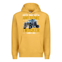 Mustard awesome trucker big rig semi trailer truck driver gift men tank top Premium Hoodie - linhVisuals