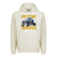 Oatmeal Heather awesome trucker big rig semi trailer truck driver gift men tank top Premium Hoodie - linhVisuals