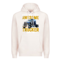 Pale Pink awesome trucker big rig semi trailer truck driver gift men tank top Premium Hoodie - linhVisuals