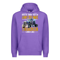 Purple awesome trucker big rig semi trailer truck driver gift men tank top Premium Hoodie - linhVisuals