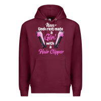 Burgundy barber shirts for women   funny hairdresser barber t shirt Premium Hoodie - linhVisuals