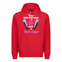 Red barber shirts for women   funny hairdresser barber t shirt Premium Hoodie - linhVisuals