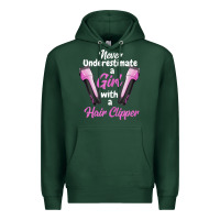 Sports Green barber shirts for women   funny hairdresser barber t shirt Premium Hoodie - linhVisuals