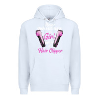 White barber shirts for women   funny hairdresser barber t shirt Premium Hoodie - linhVisuals