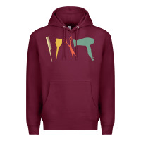 Burgundy barber vintage hairdresser hairstylist cosmetologist t shirt Premium Hoodie - linhVisuals