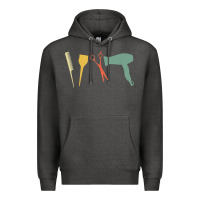 Charcoal Heather barber vintage hairdresser hairstylist cosmetologist t shirt Premium Hoodie - linhVisuals