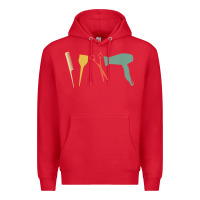 Red barber vintage hairdresser hairstylist cosmetologist t shirt Premium Hoodie - linhVisuals