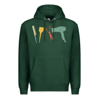 Sports Green barber vintage hairdresser hairstylist cosmetologist t shirt Premium Hoodie - linhVisuals