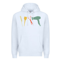 White barber vintage hairdresser hairstylist cosmetologist t shirt Premium Hoodie - linhVisuals