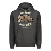 Charcoal Heather do not disturb i'm busy funny lazy gift Premium Hoodie - linhVisuals