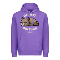 Purple do not disturb i'm busy funny lazy gift Premium Hoodie - linhVisuals