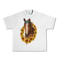 Lunar Rock brown horse with gemstone and sunflowers Urban Heavy Tee - RanaPortraitStore