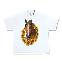 White brown horse with gemstone and sunflowers Urban Heavy Tee - RanaPortraitStore